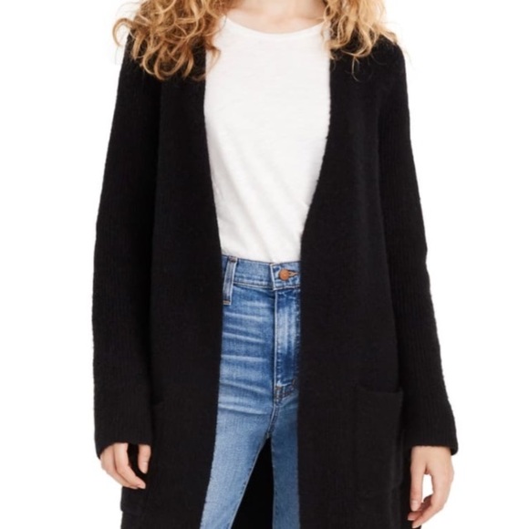 chunky black long cardigan